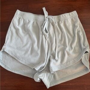 SHEIN Light Teal Ribbed Shorts
